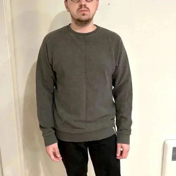 SCALPERS CO Crewneck olive green/gray sweatshirt XL/L jcrew club Monaco alo - Picture 1 of 12